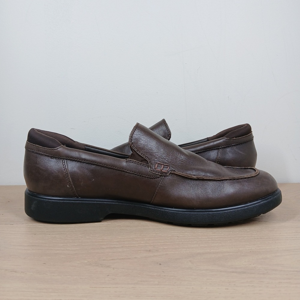 Geox Loafers Mens 11 Brown Leather Respira Comfort Slip On Casual Walking View 3